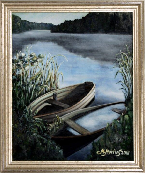 "Suveõhtu järve ääres", 53x45, õli, 2016