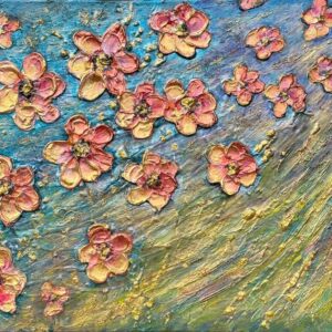 Õite lend, akrüül 40x50